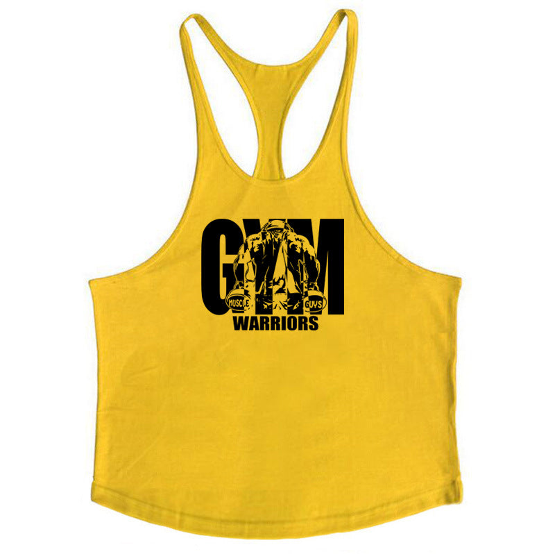 Men's Popular Fitness Tank Top 🏋️‍♀️ GYM WARRIORS Sporty Thin Shoulder Strap Workout Gear