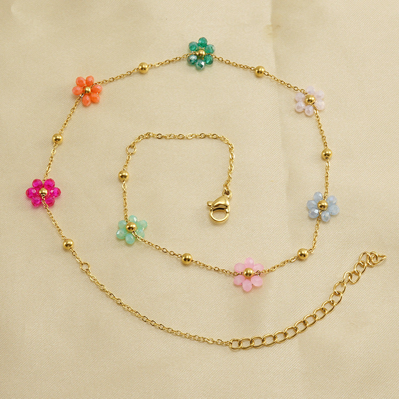 Gorgeous Floral Stainless Steel Necklaces & Bracelets 🌸 Buy Individually or Create a SET ! - 15 Beautiful Color Combination Options