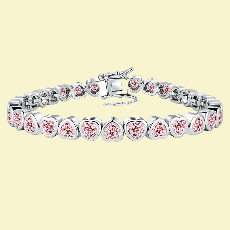 Gorgeous Rotating Heart Pattern Trimmed Love Bracelet 💝 Heart Shaped Zirconia & Electroplated Gold