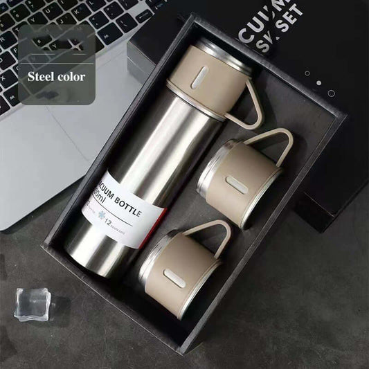 Fashion Solid Thermos Gift Box Set - 3 Cup Stainless Steel - Anytime Giftable ! 🎁
