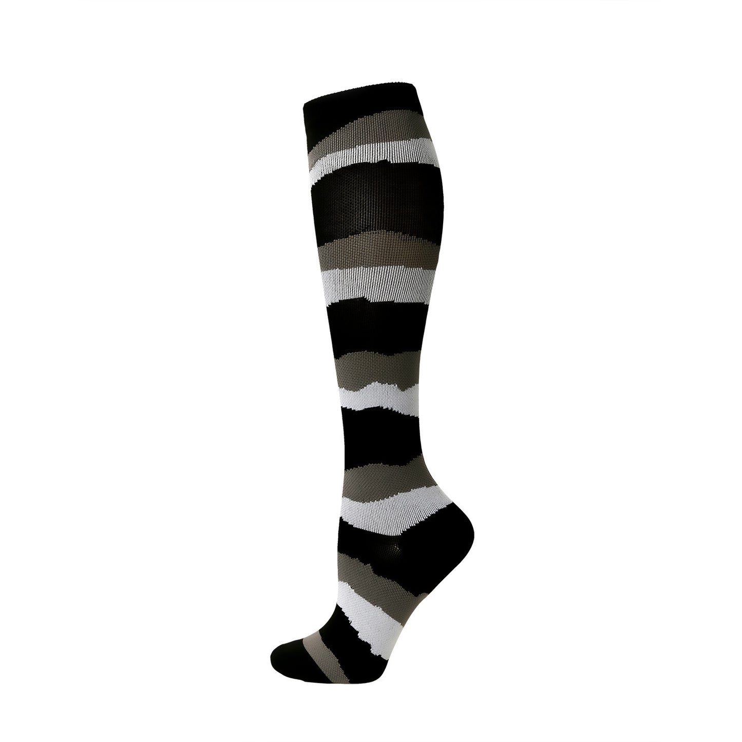 Women's Calf Length Compression Sports Socks - Anti-Slip, Sweat-absorbent, Solid & Polka Dots