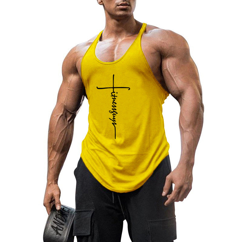 Popular Men's Pure Cotton Bodybuilding and Fitness Vest with Thin Shoulder Strap 💪🏋‍♀️