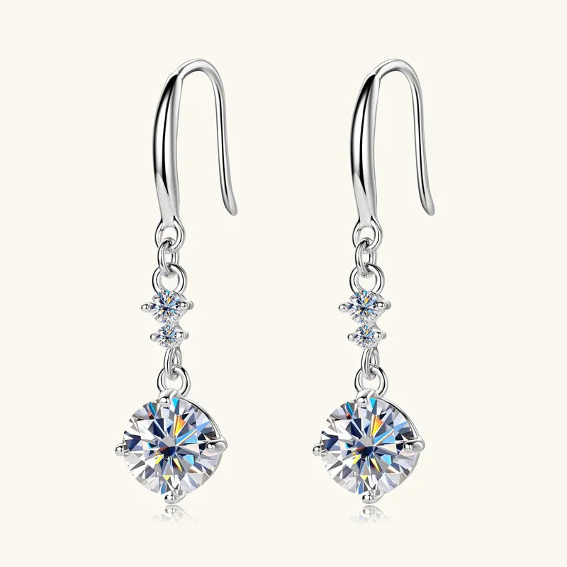 Stunning Brilliance ! 2 Carat Moissanite 925 Sterling Silver or Gold Earrings - Amazon Favorite 🥇