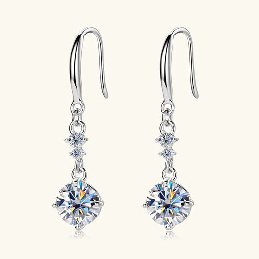 Stunning Brilliance ! 2 Carat Moissanite 925 Sterling Silver or Gold Earrings - Amazon Favorite 🥇