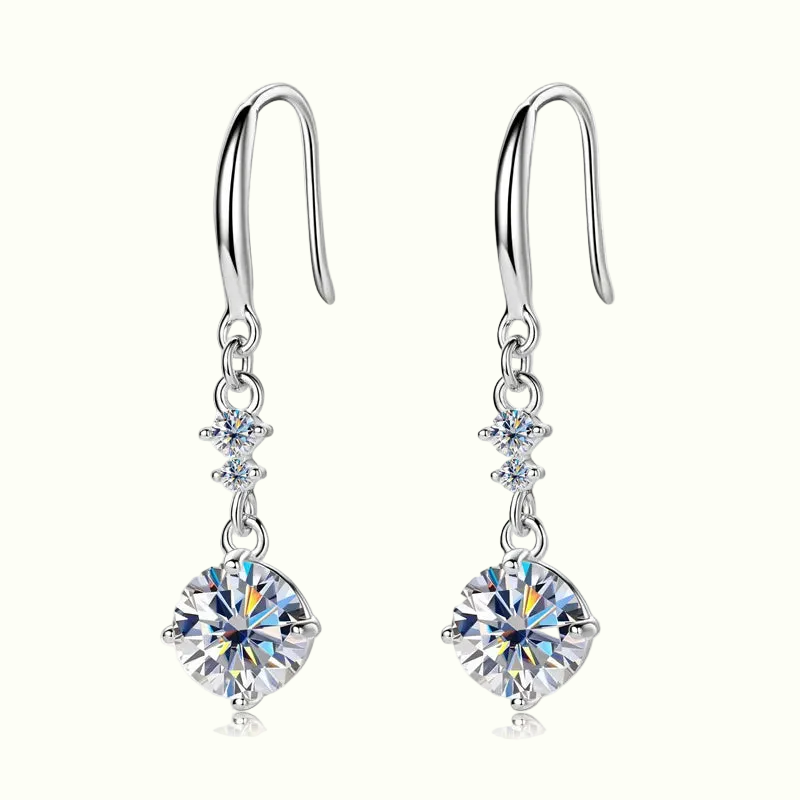 Stunning Brilliance ! 2 Carat Moissanite 925 Sterling Silver or Gold Earrings - Amazon Favorite 🥇