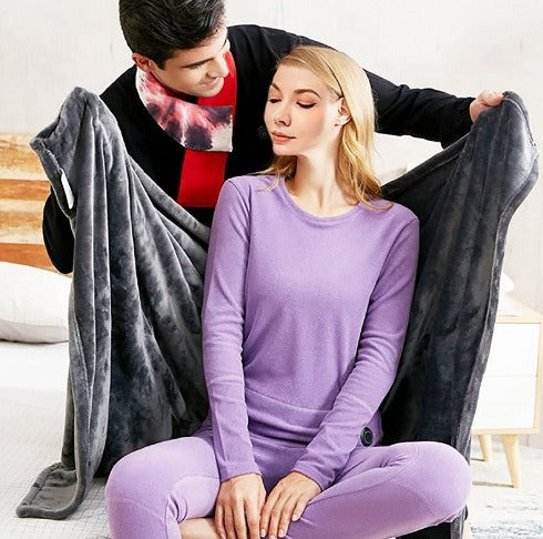 Warm & Cozy USB Heating Blanket - Coral Fleece Electric Zipper Blanket with Three Heat Temperature Settings ♨️