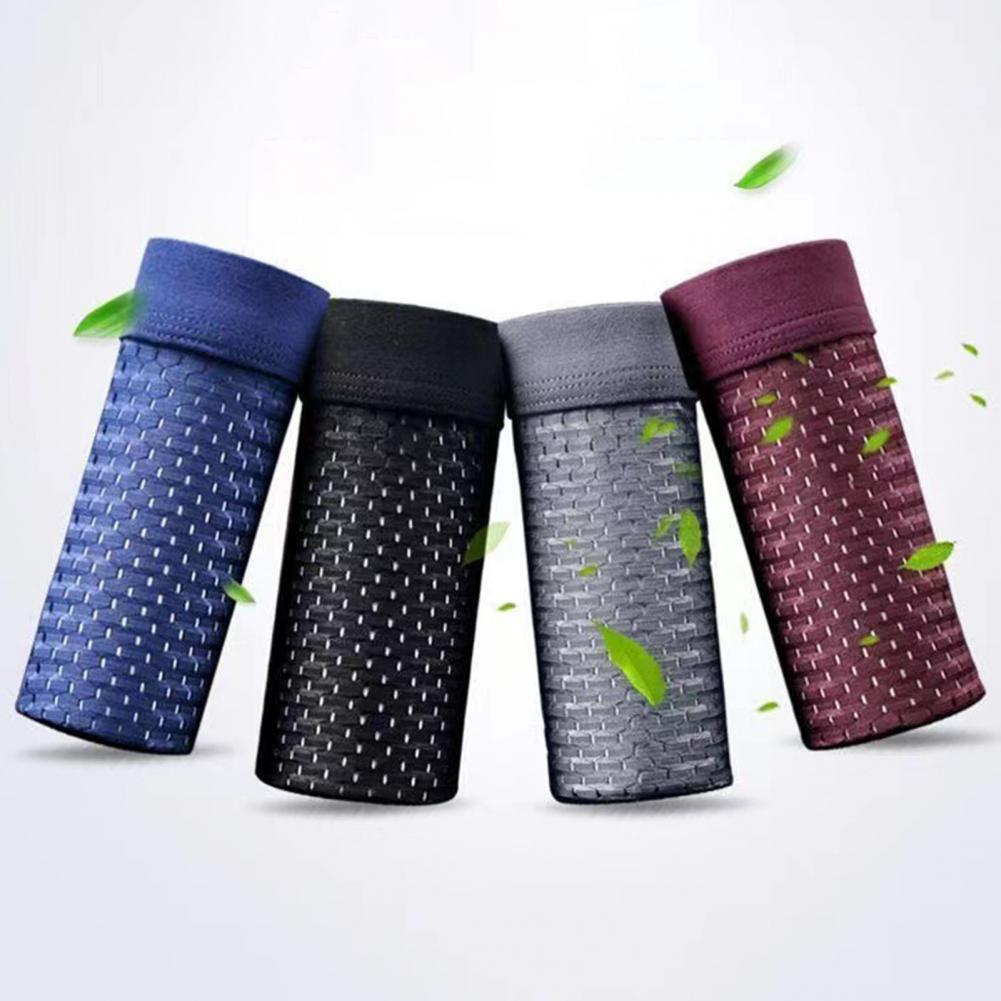 Men's 4 PACK Popular Ice Silk Flat Corner Underwear - Sporty Quick-Drying Breathable Mesh Thin Comfort