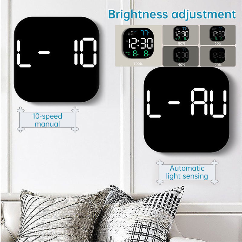 Retro Large Display Digital LED Wall Clock with Alarm, Timer & Remote Control - Living Room Attraction !