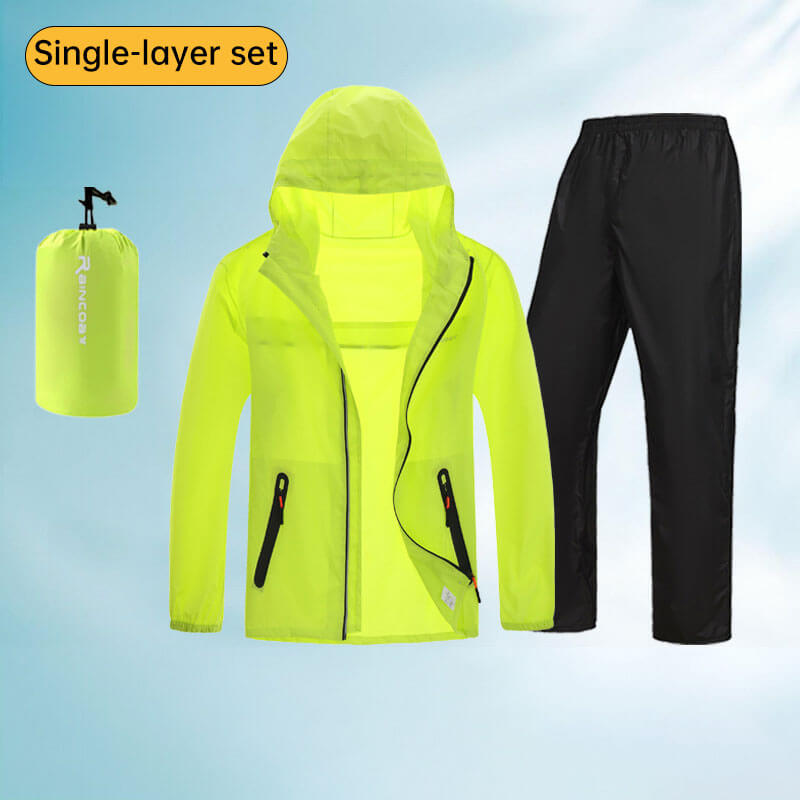 Smart Design Unisex Rain Suit - Excellent Stay-Dry Protection - Lightweight Waterproof Jacket & Pants SET