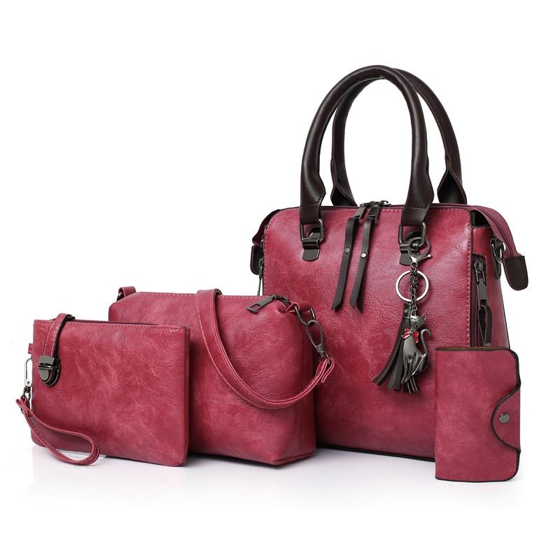 Women's BEST VALUE 4-in-1 Designer Leather Handbag SET 👜 Large & Medium Handbag, Laptop Bag + Wallet