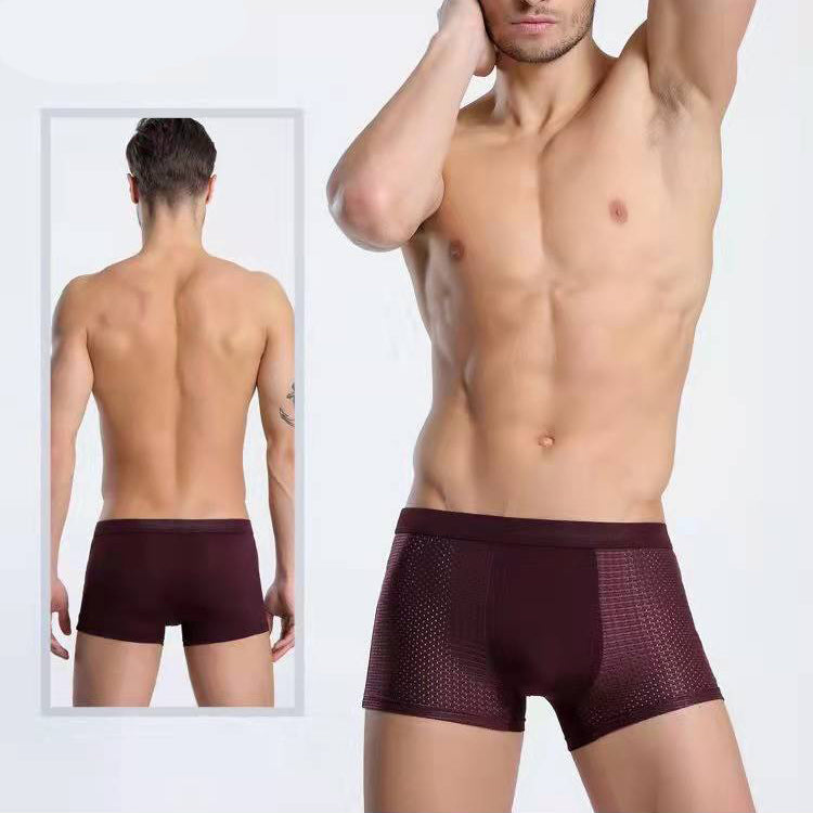 Men's 4-PACK Popular Ice Silk Underwear Boxer Briefs - Best Selling Breathable Air Mesh Comfort 🩳