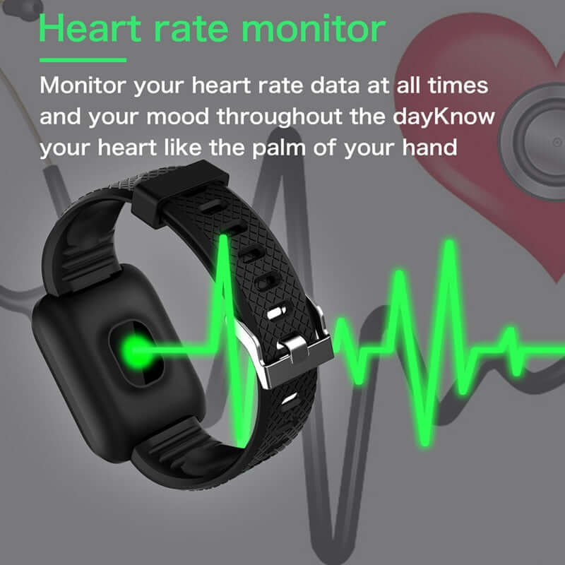 D20 Unisex Waterproof Sport Smartwatch - Large Readable Display - Bluetooth, Heart Rate, Blood Pressure Monitor + More