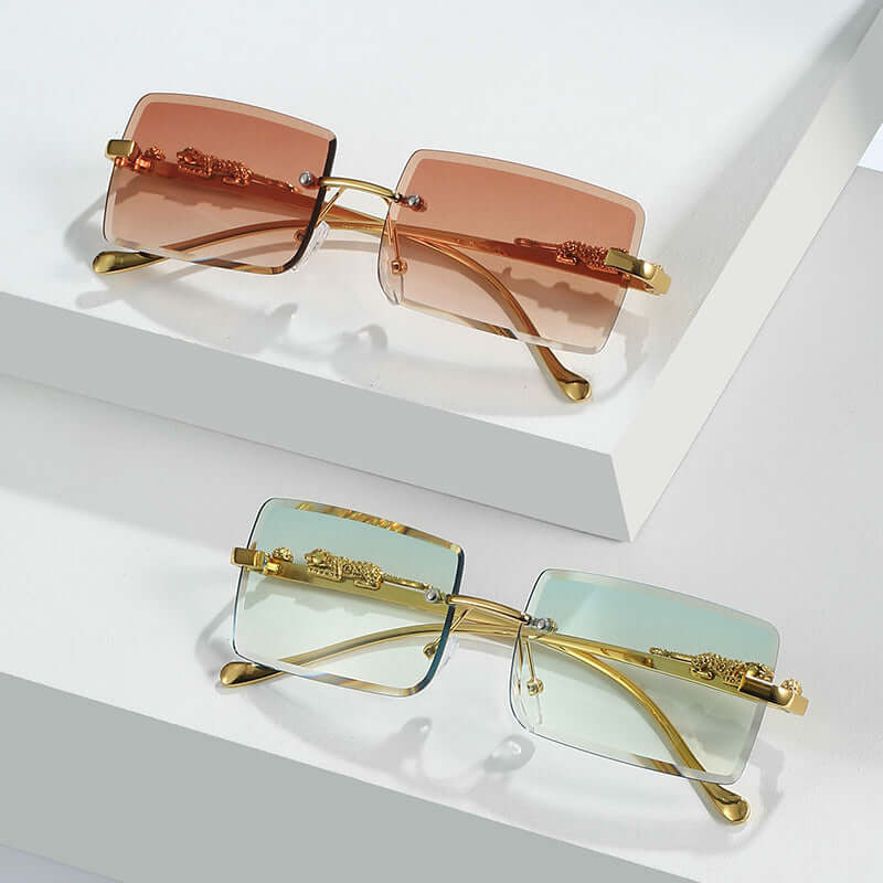 Chic Fashion Trendy Rimless Square Sunglasses 😎 Anti-Glare UV 400 Protection
