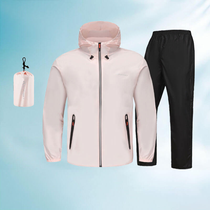 Smart Design Unisex Rain Suit - Excellent Stay-Dry Protection - Lightweight Waterproof Jacket & Pants SET