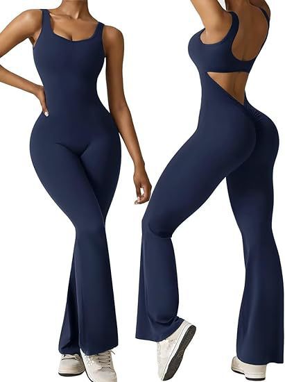 Women's Popular Sexy Yoga Flared Jumpsuit - Backless Vest Tight Fitting, Hip Lifting Sports Apparel 🧘‍♀️