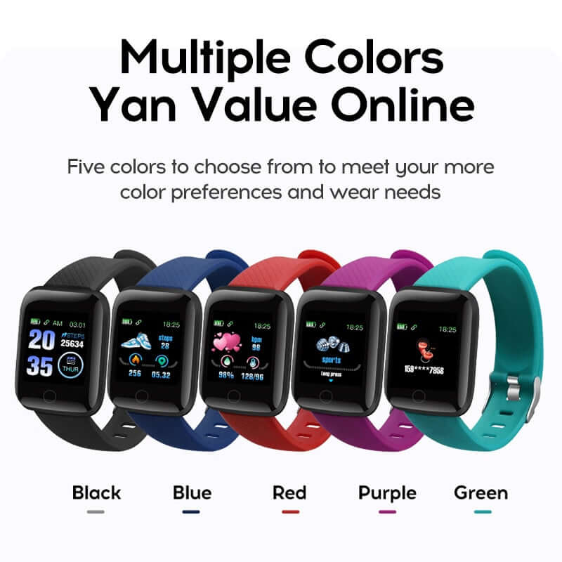 D20 Unisex Waterproof Sport Smartwatch - Large Readable Display - Bluetooth, Heart Rate, Blood Pressure Monitor + More