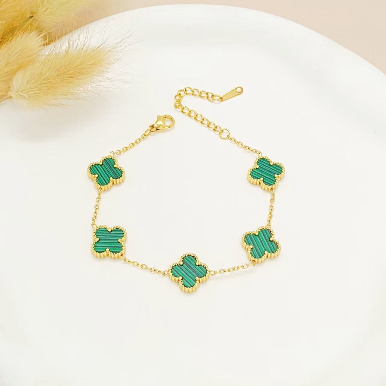 Gorgeous 4pc. Titanium Steel Jewelry SET - Great Value Floral Necklace + Bracelet + Earrings + Ring in Beautiful Colors