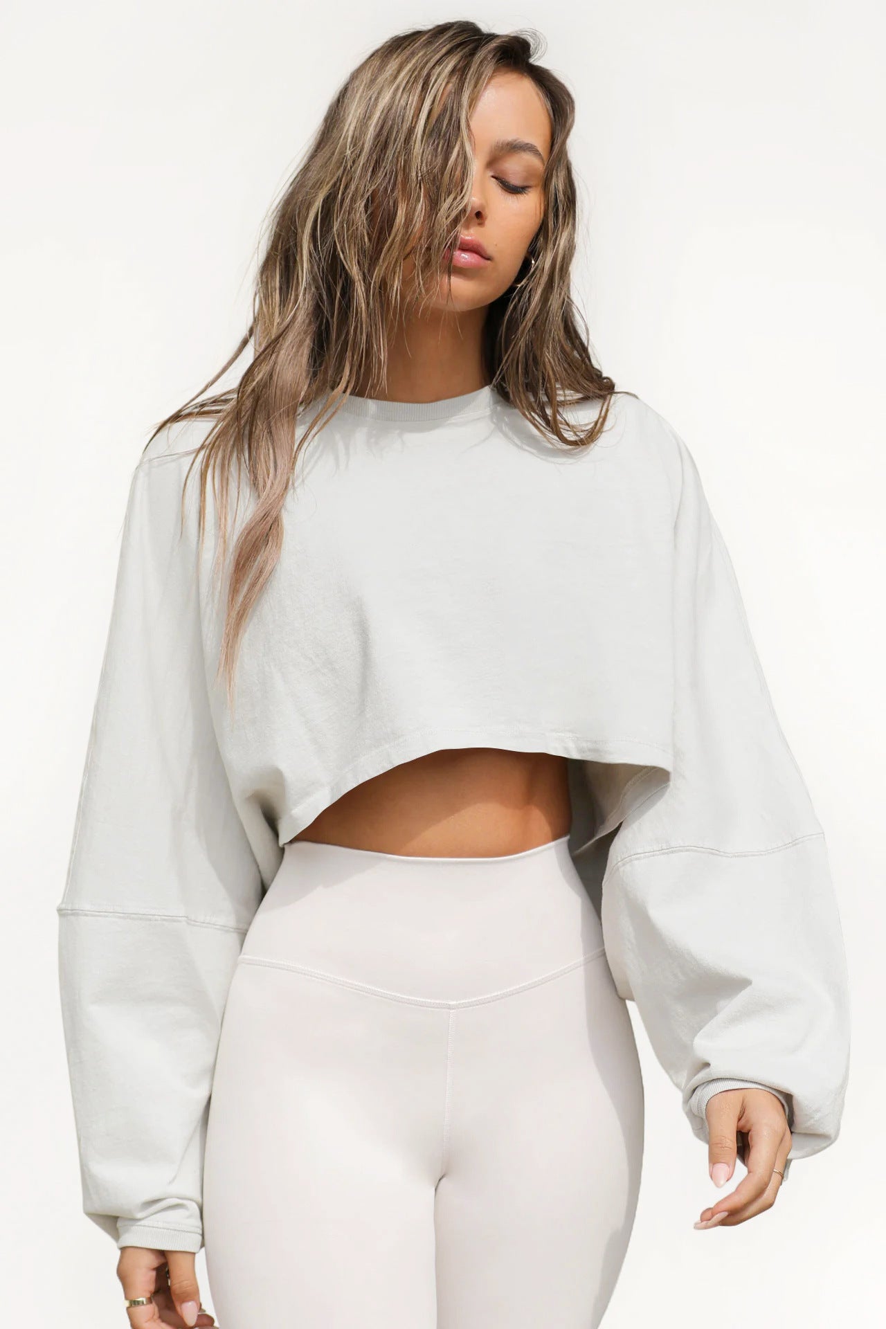 Women's SEXY HOT BUY 🔥 Mid-riff Cut Round Neck Sweatshirt -  Popular Sporty Fall Fashion, Grab 2 Colors at this Price while Supplies Last ! 🏃‍♂️🛍