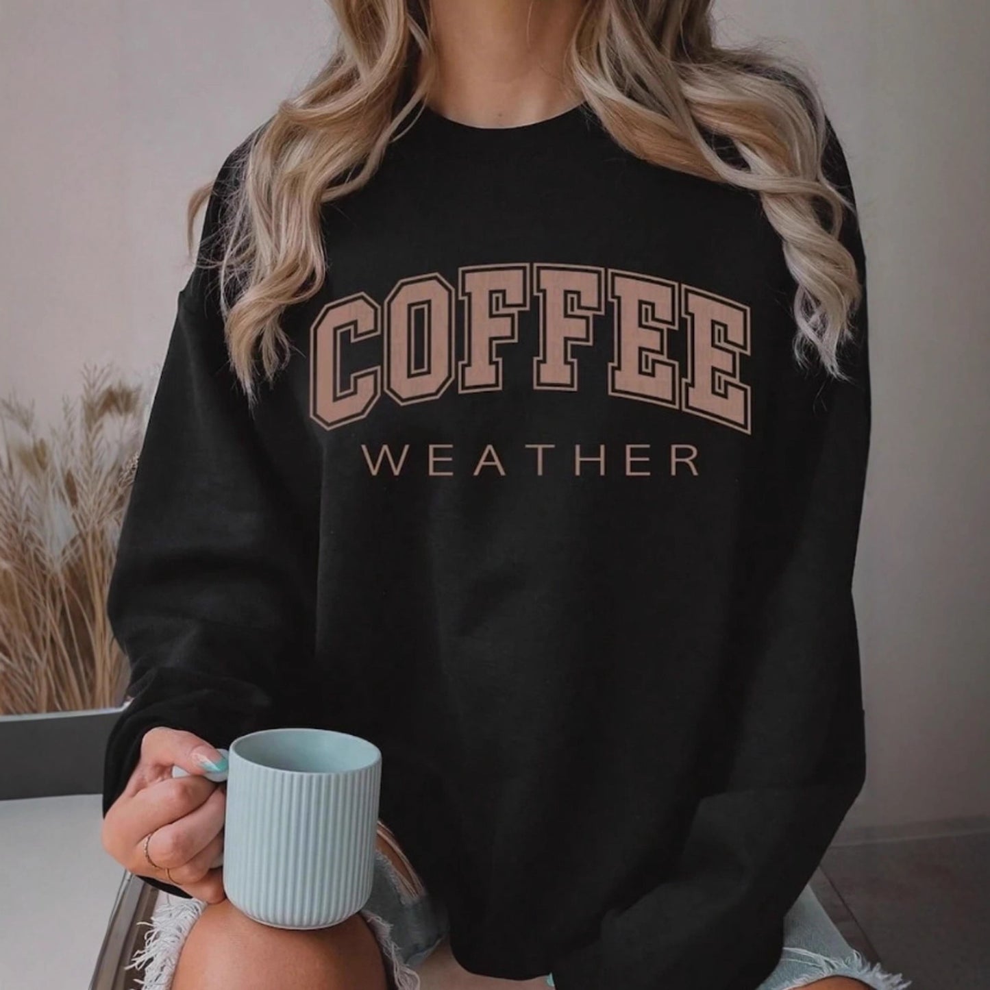 Women's Autumn Colors COFFEE Pattern Sweatshirt - Cozy Seasonal Comfort ! ☕️♨️