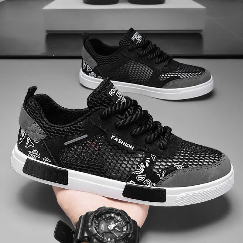 Trendy Hollow Mesh Fashion Sneakers - Lightweight and Durable Sole