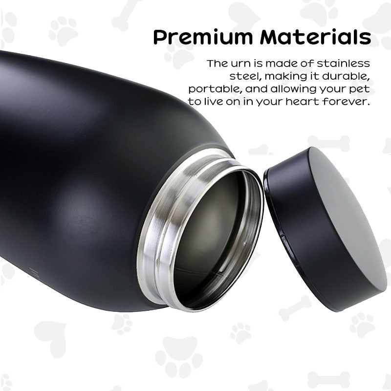 Durable Stainless Steel Pet Memorial Urn 🐾 Black Portable & Moisture-Proof Ash Keepsake Designed for Small Pets