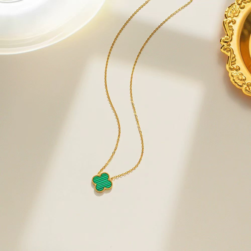 Gorgeous 4pc. Titanium Steel Jewelry SET - Great Value Floral Necklace + Bracelet + Earrings + Ring in Beautiful Colors