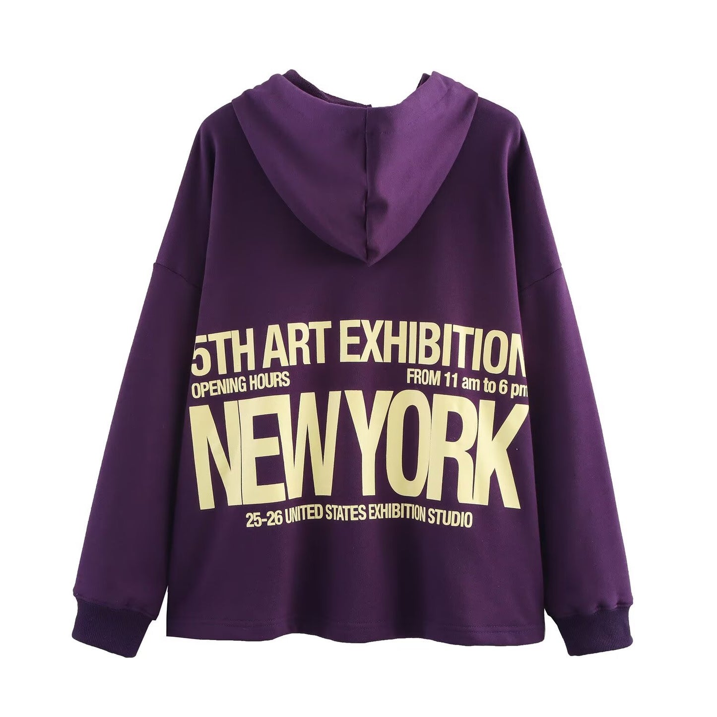 Women's 'New York Art' Sweatshirt - Popular Trending Purple Polyester Pullover Hoodie ♨️💜