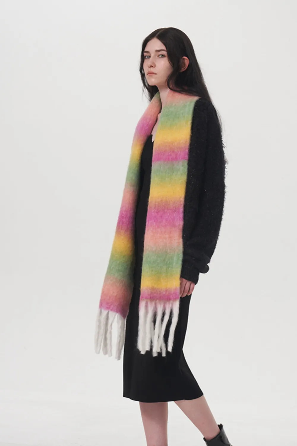 GIANT Thick Gradient Thermal Scarf with Fringes ♨️🧣 Warm Seasonal Comfort, Buy 2, Save More ! ✂️🔖