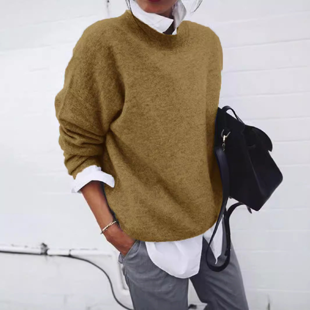 Women's Beautiful Basics Casual Sweater - Loose Fit Warm Polyester Pullover ♨️