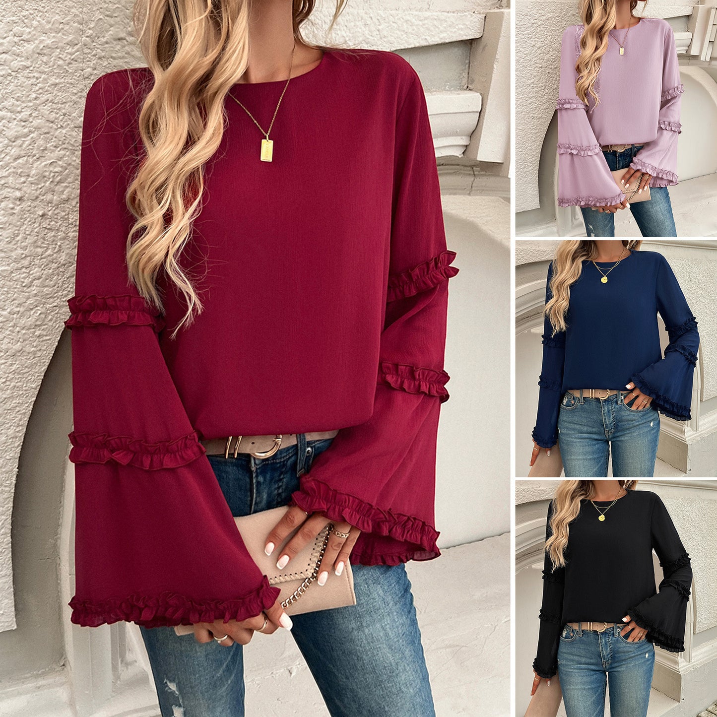 Women's Gorgeous Fall & Winter Top 😍 New Trendy Style Loose Trumpet Long Sleeved, Grab 2 Colors while Supplies Last ! 🛍🏃‍♂️