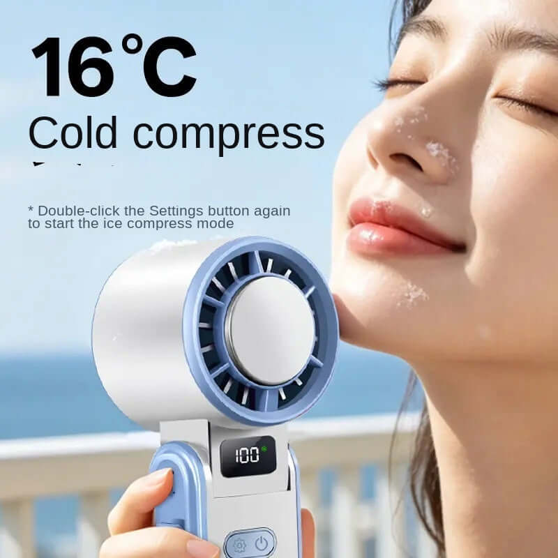 Clever Design Handheld High-speed Ice Application FAN with 100 Wind Speed Settings ❄️