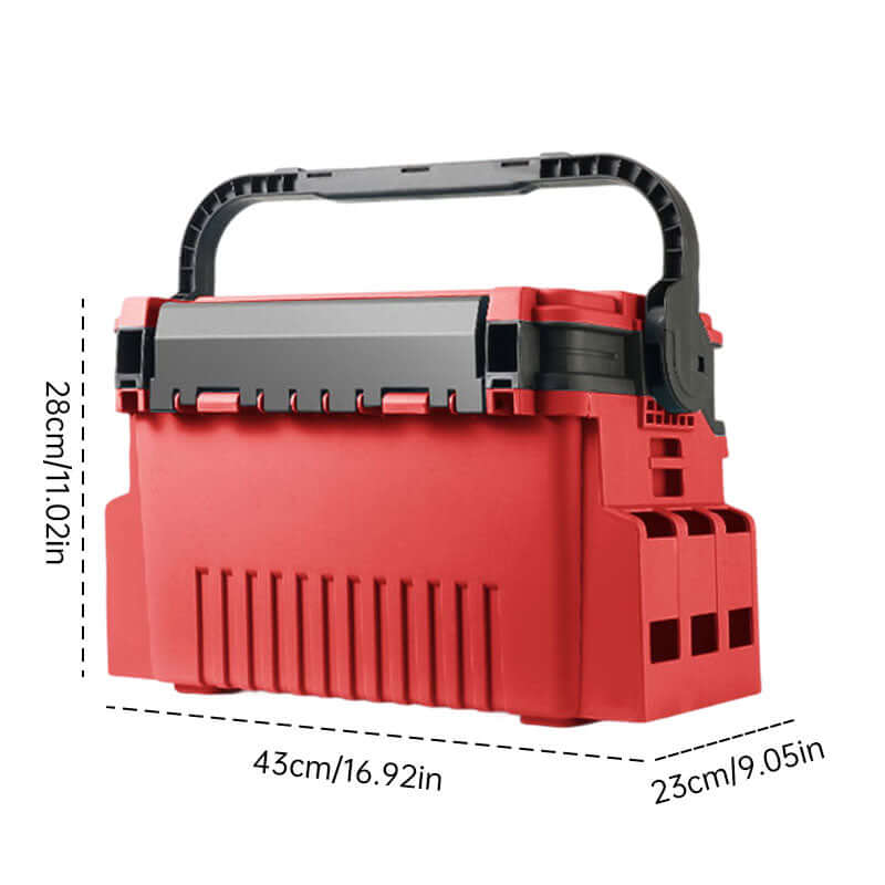 Giftable Tough & Durable 2-Layer Fishing Tackle Box - Adjustable Compartments + Dividers with Rod & Cup Holders 🎁