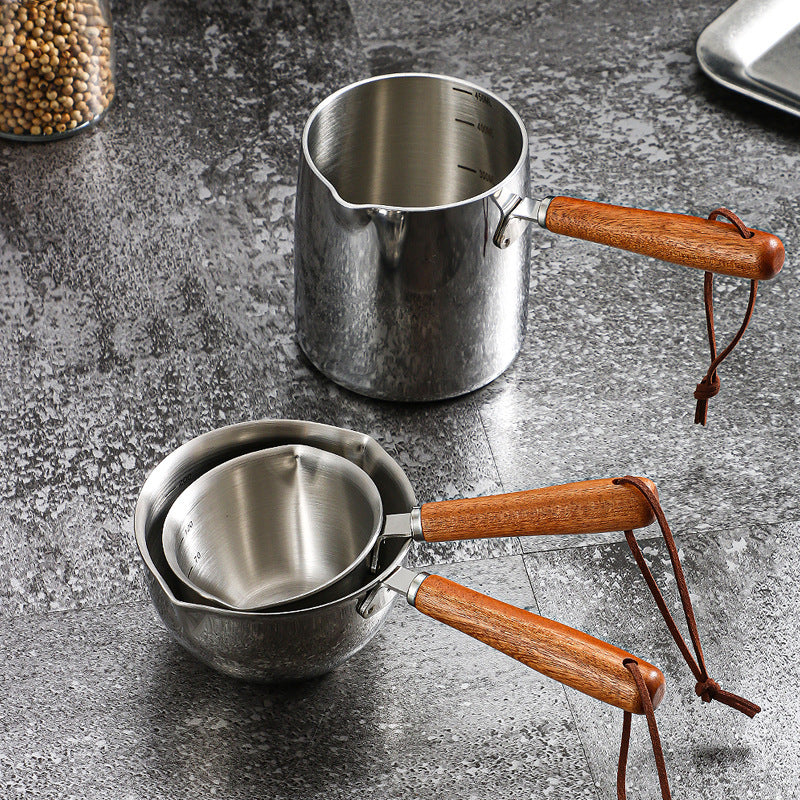304 Stainless Steel Small Oil Splashing Pot - Modern & Minimalist Uncoated Three-layer Bottom