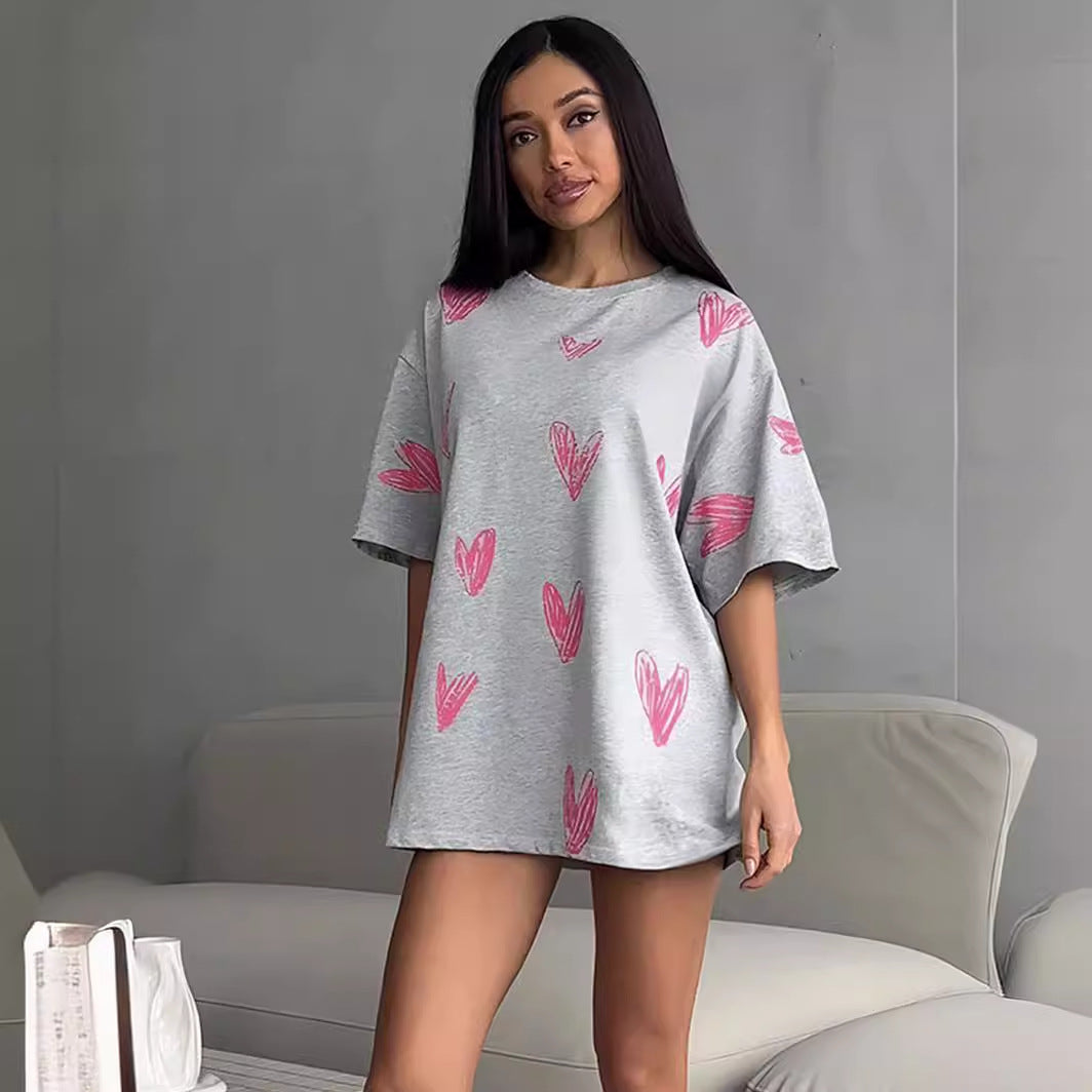 Cute Love Printed T-shirt & Nightie 😍 Hand-painted T-shirt Displays Love and Warmth ! 💝