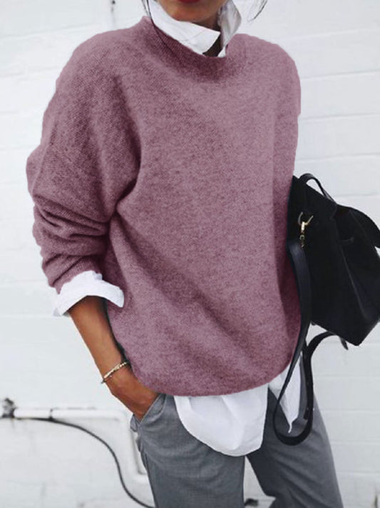 Women's Beautiful Basics Casual Sweater - Loose Fit Warm Polyester Pullover ♨️