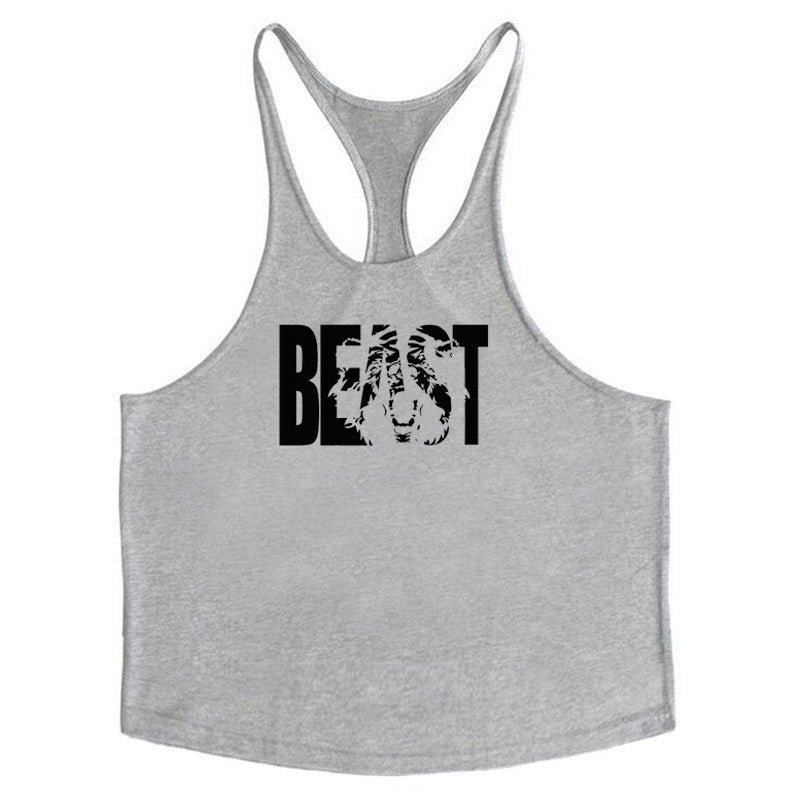 Men's Popular BEAST Tank Top - Fitness Sports Vest Slim Shoulder Strap Cotton Gym Tank Top 🏋️‍♀️💪