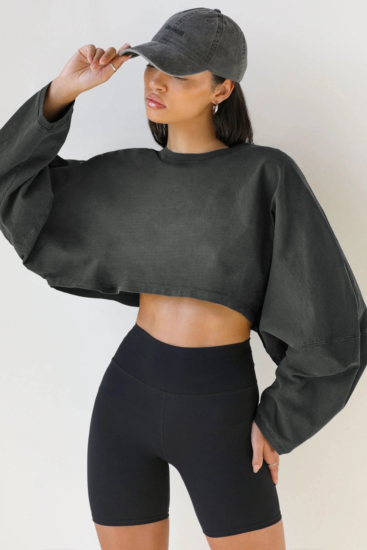 Women's SEXY HOT BUY 🔥 Mid-riff Cut Round Neck Sweatshirt -  Popular Sporty Fall Fashion, Grab 2 Colors at this Price while Supplies Last ! 🏃‍♂️🛍