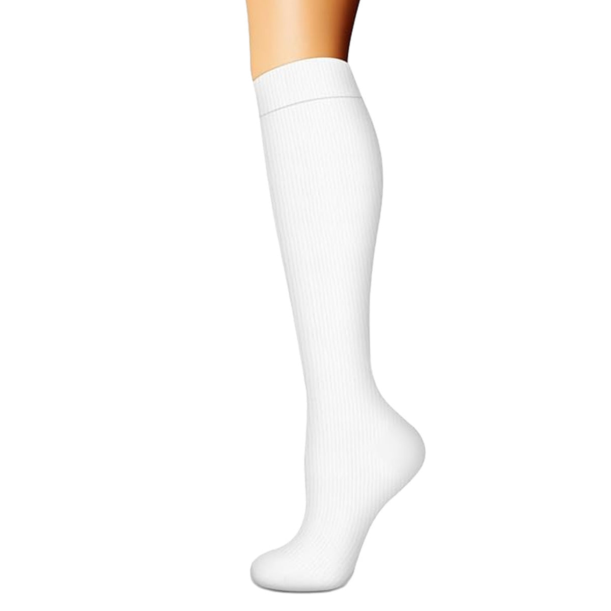 Women's Calf Length Compression Sports Socks - Anti-Slip, Sweat-absorbent, Solid & Polka Dots