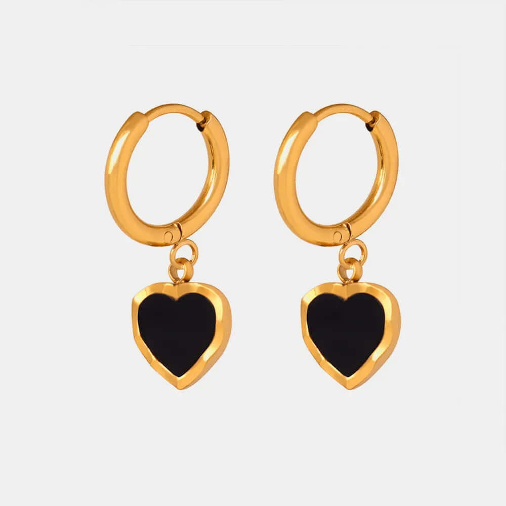 Gorgeous Giftable 💝 18K Gold-Plated Heart Drop Earrings - Titanium Steel