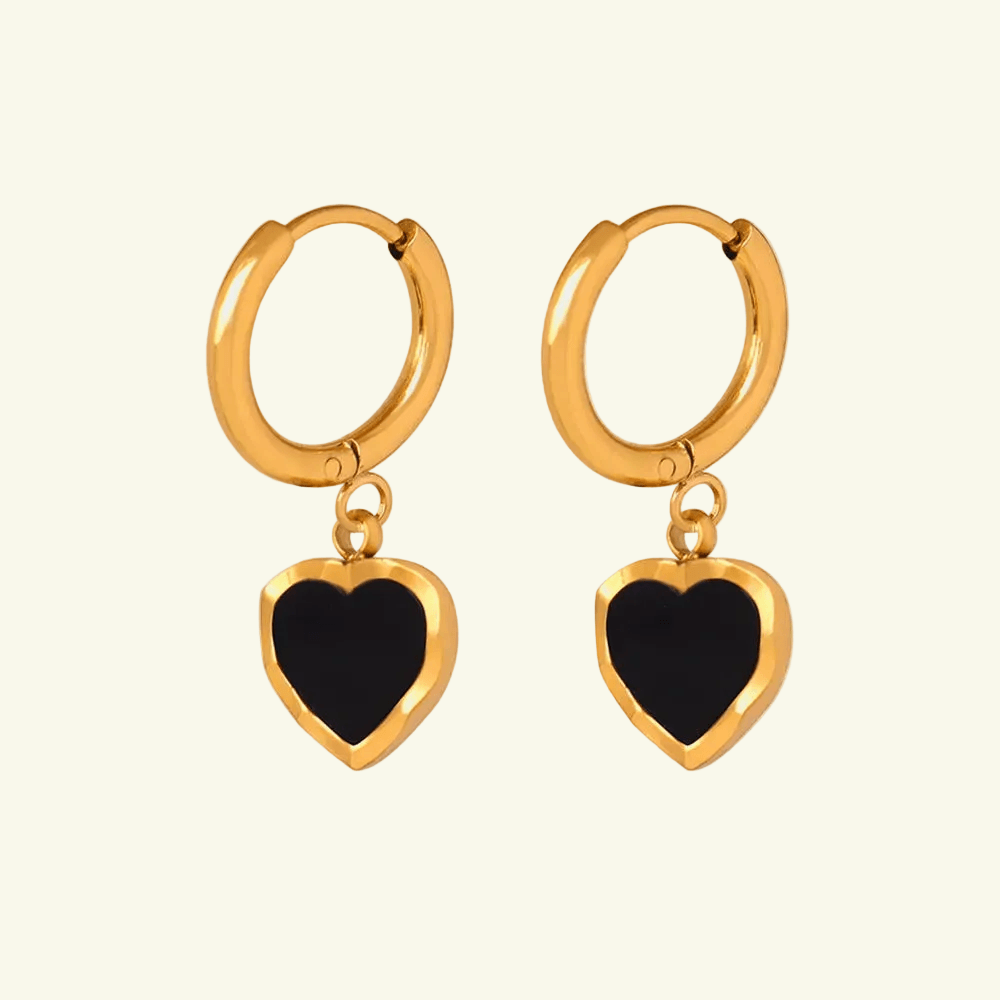 Gorgeous Giftable 💝 18K Gold-Plated Heart Drop Earrings - Titanium Steel