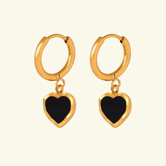 Gorgeous Giftable 💝 18K Gold-Plated Heart Drop Earrings - Titanium Steel