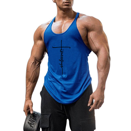 Popular Men's Pure Cotton Bodybuilding and Fitness Vest with Thin Shoulder Strap 💪🏋‍♀️