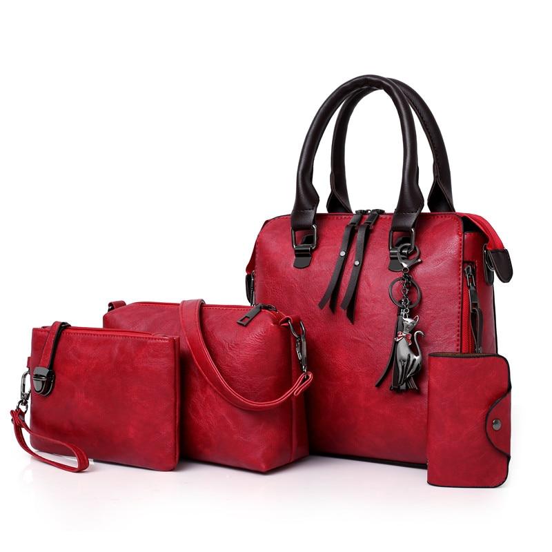 Women's BEST VALUE 4-in-1 Designer Leather Handbag SET 👜 Large & Medium Handbag, Laptop Bag + Wallet