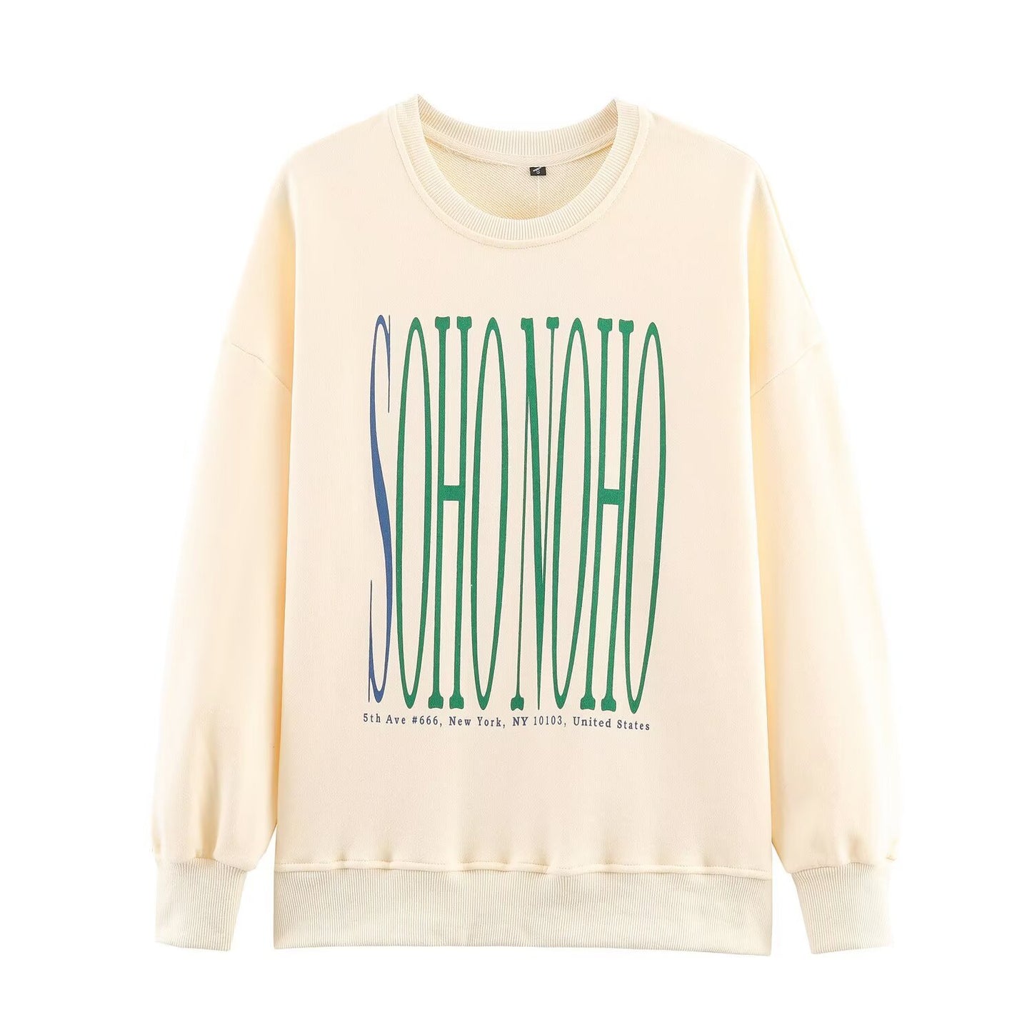 Women's Classy Trendy 'SOHO' New York Sweatshirt - Dazzling Ivory Polyester Pullover ♨️🗽