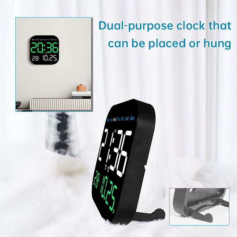 Retro Large Display Digital LED Wall Clock with Alarm, Timer & Remote Control - Living Room Attraction !