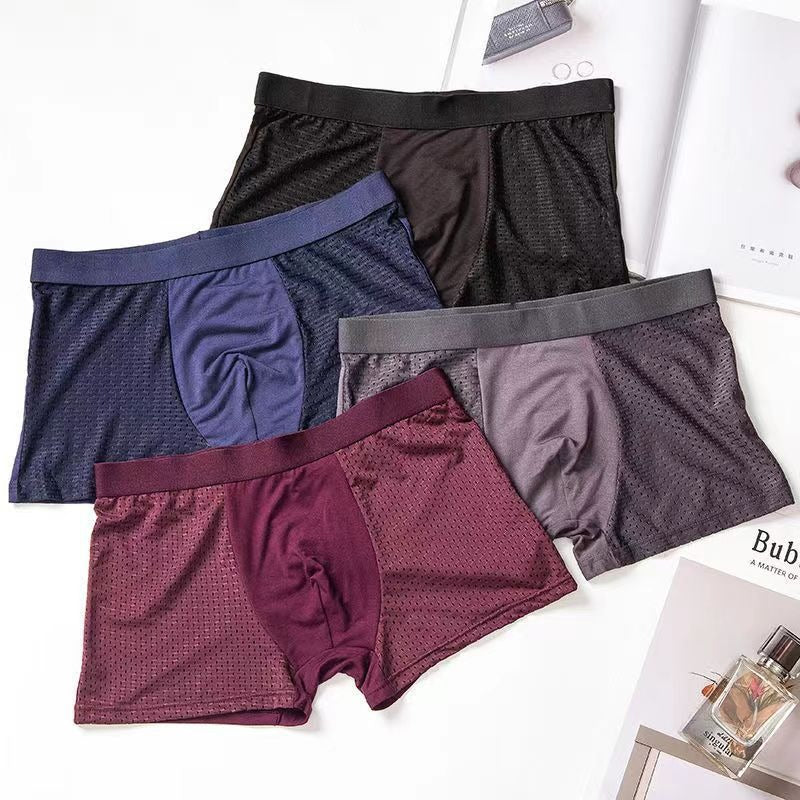 Men's Solid Ice Silk Antibacterial Underwear - Popular Sporty Breathable Comfort 🩳