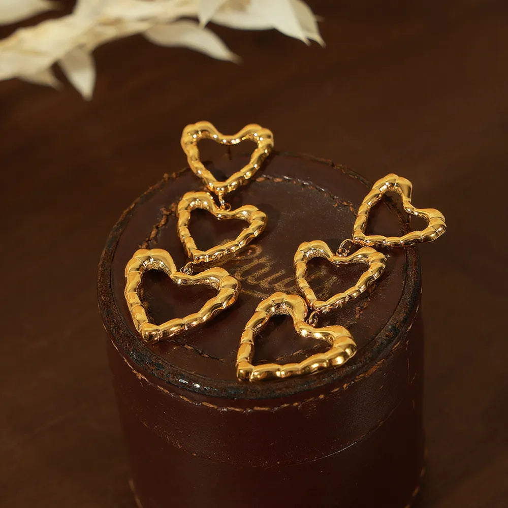 Gorgeous Gold or Silver Titanium Steel Heart Earrings ❤️ Great for Gifts !