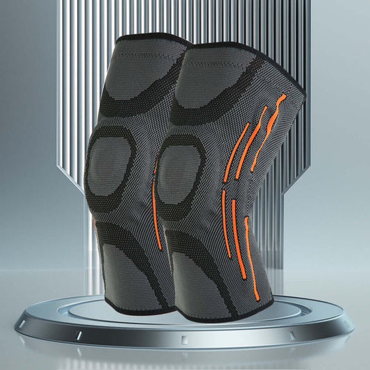 Professional Knee Protection - Silicone Spring Orange Strip Knee Brace