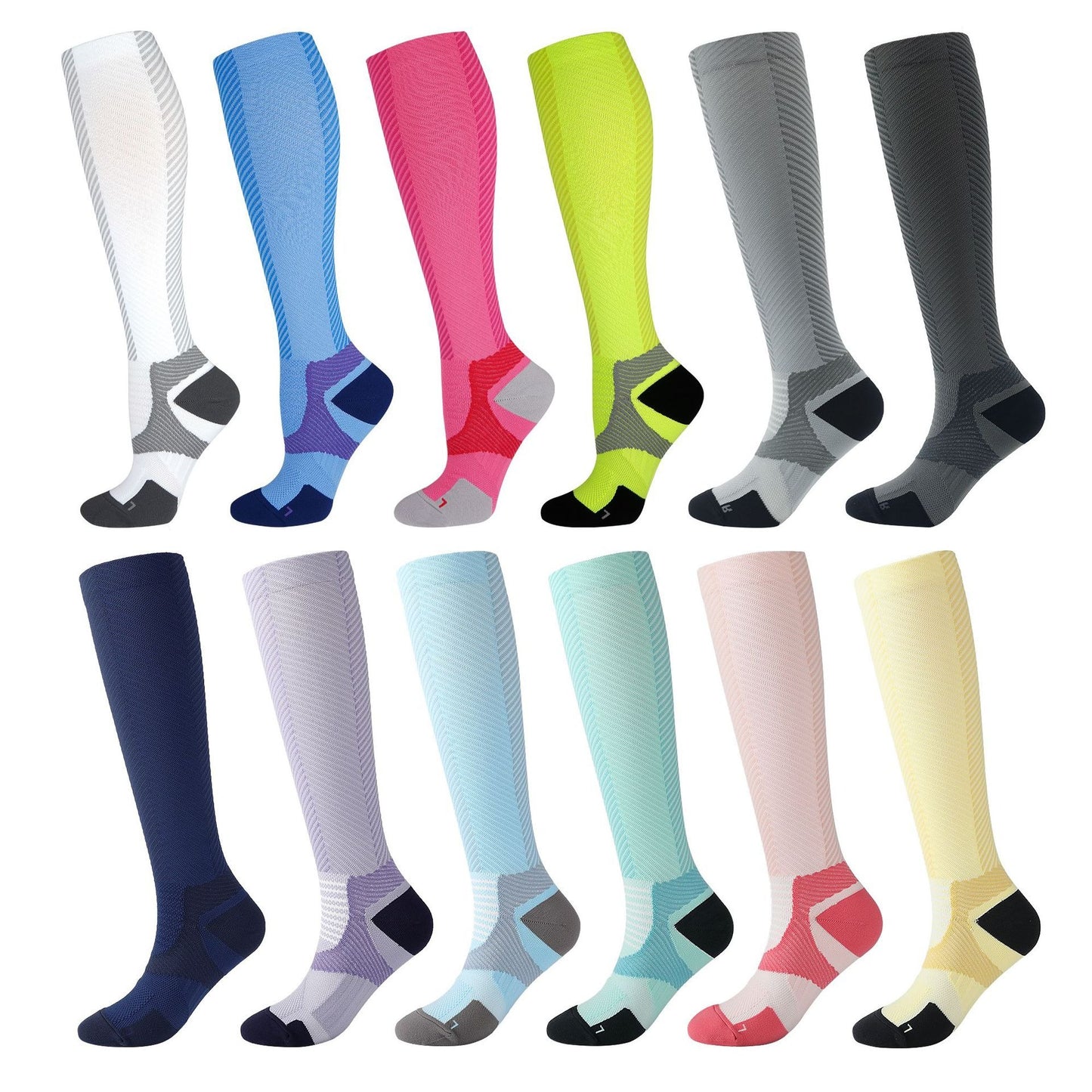 Colorful Unisex Sports Compression Calf Length Socks - Soccer Uniform Favorites ! ⚽️❣️