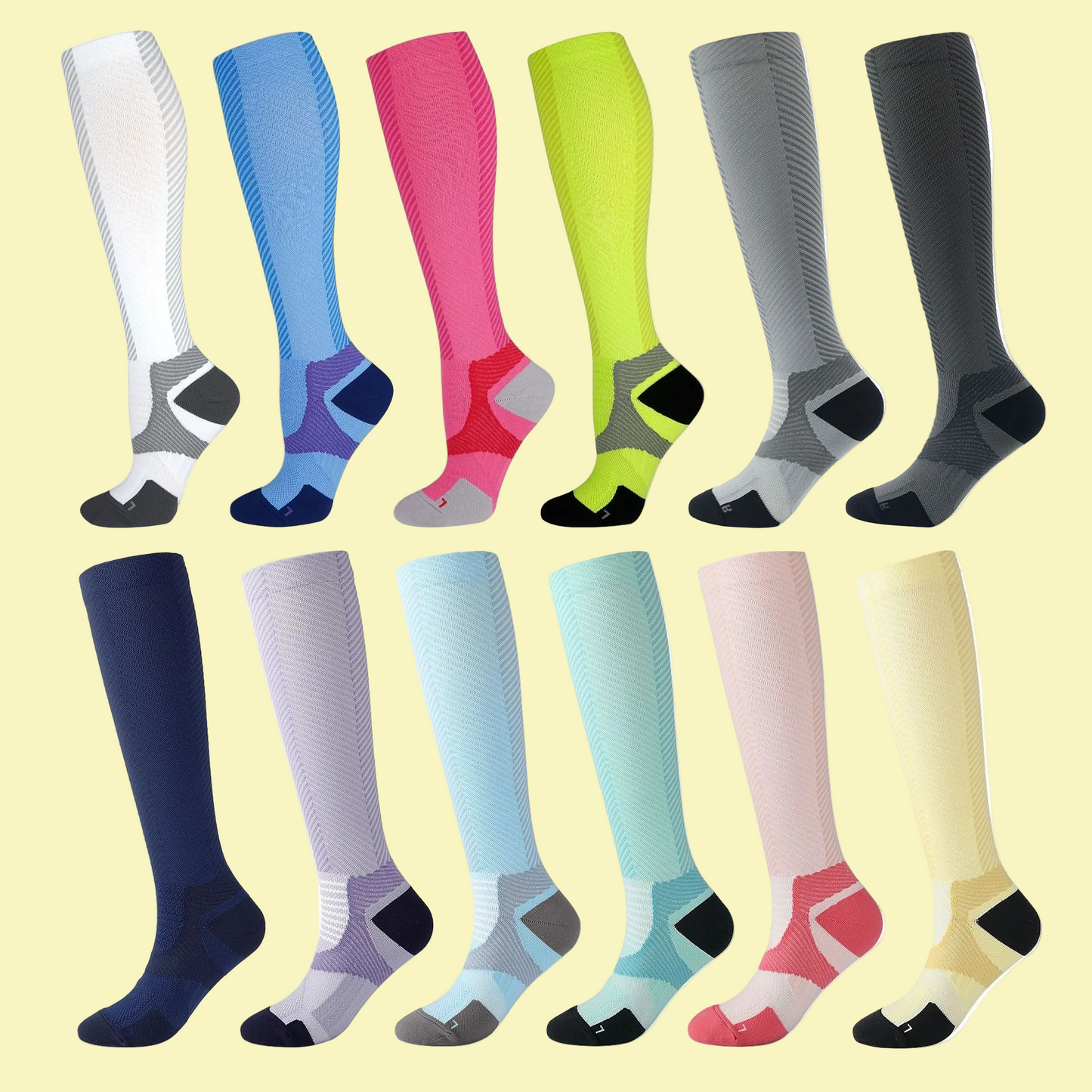 Colorful Unisex Sports Compression Calf Length Socks - Soccer Uniform Favorites ! ⚽️❣️